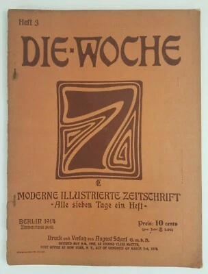 Die Woche This Week 1914 #3 German Illustrated magazine news vintage ads photos - Image 1 of 4