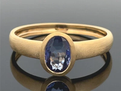 RING GR.21 (CA.66) AUS 925/- SILBER GELBVERGOLDET MIT TANSANIT SCHMUCKJAGD - Bild 1 von 3