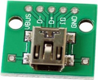 5 Stk PCB Konverter Adapter 2,54 mm Platine zu Mini USB Dip Board Strom DIY