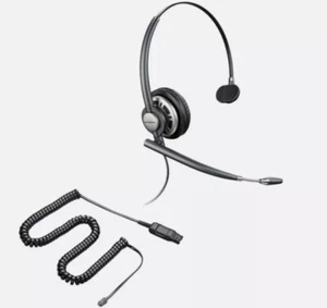 4x Plantronics Encore Pro HW710 Czarny przewodowy opaska na głowę Mono Headset VoiP - Zdjęcie 1 z 7