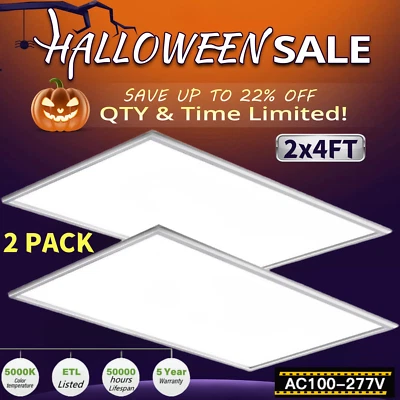 2x4 LED Flat Panel Light, 2 Pack 7800LM LED Drop Ceiling Light Fixture, Dimmable - Image 1 of 4