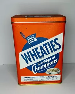 VTG 90s WHEATIES ‘Breakfast of Champions’ General Mills Cereal Tin Canister - Picture 1 of 7
