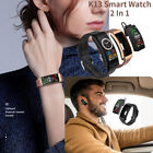 Smartwatch 2in1 mit Ohrhörern eingebauter Bluetooth Fitness Tracker für Männer Frauen