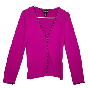 Conjunto de 2 piezas usado en excelente estado Style & Co: suéter cárdigan cuello en V, camiseta sin mangas talla L escote negro - Imagen 1 de 5
