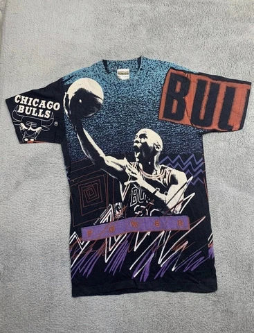 Vintage Michael Jordan T-Shirt Mens Size L Chicago Bulls Magic Johnson NBA USA Cover