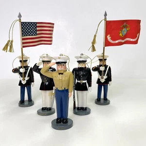 Bradford Editions US Marine Corp Nussknacker Ornamente 5er Set Weihnachten - LESEN - Bild 1 von 24