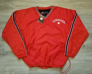 Steve and Barrys LIFE GUARD Jacket Mens Size 2XL Red Nylon Lined Pullover - Picture 1 of 8