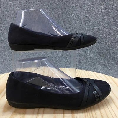 Bass Shoes Womens 7.5 M Melissa Casual Ballet Flats Comfort Blue Fabric Slip On - Image 1 of 4