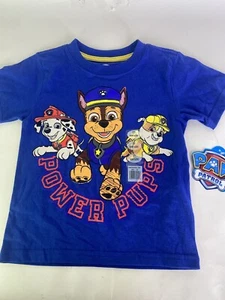 Nickelodeon Paw Patrol Power Pups Blue Short Sleeve Tee T-Shirt Top Kids Boys 3T - Picture 1 of 5