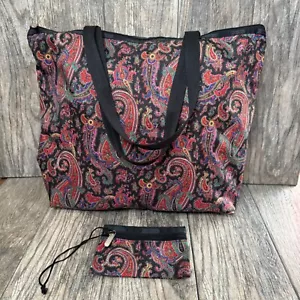 LeSportsac Weekender Paisley floreale da viaggio con piccola borsa 19 pollici x 15 pollici - Foto 1 di 13