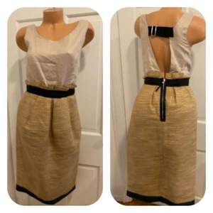 D&G Dolce & Gabbana Womens Metallic Gold Sheath Dress IT 44 US 8 M - Picture 1 of 12