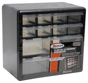 Homak HA01012001 Homak 12-Drawer Parts Organizer, Black, storage bin - Picture 1 of 3