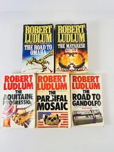 5 x Robert Ludlum Crime Thriller War Small Paperback Novels Free Postage - Picture 1 of 15