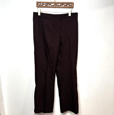 Pantalones de vestir marrón corte bota poliéster liso negocios informales frente plano para mujer 12 Foto 1 de 4