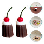  2 Pcs Dollhouse Accessories Cake Decorations Toy Dessert Toys Models