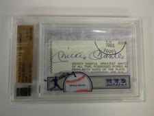 2012 Famous Fabrics Inc. Big Apple Baseball Mickey Mantle Autograph Card #'d 1/1
