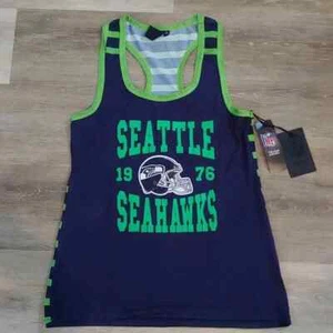 NWT NFL Seattle Seahawks Women's Racerback Mesh Tank Top Size L - Picture 1 of 8
