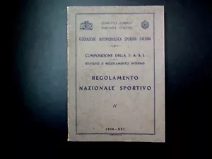 Libretto Regolamento Sportivo - Federazione Automobilistica Sportiva anno 1938 - Picture 1 of 5