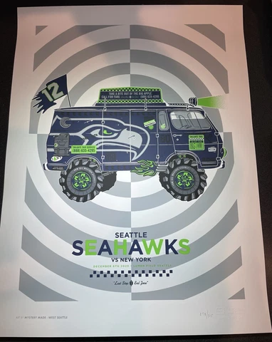 Seattle Seahawks Gameday Poster New York Giants 2020 Limited Edition 258/315 Cover