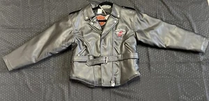 Vintage Harley Davidson Black Faux Leather Zip Front Jacket wms sz Large - Picture 1 of 6