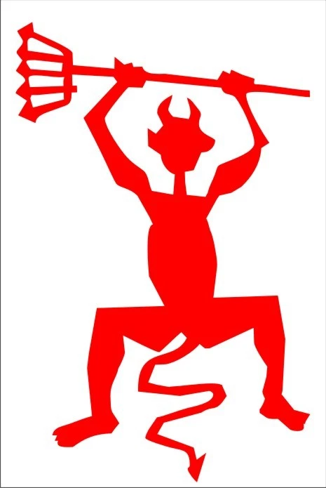 Sticker Timanfaya devil, Lanzarote devil, symbol of the mountains of fire   - Image 1 of 1