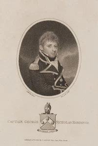 COOKE (*1797) nach LETHBRIDGE (18.Jhd), Porträt Captain Hardinge,  1808, Punktie - Bild 1 von 5