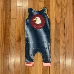 Rags to Raches 2t Tank Romper Jumpsuit One Piece- USA Eagle stars/stripes  - Picture 1 of 6