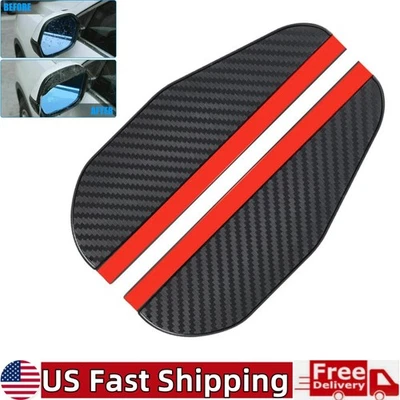 2-Pack Carbon Fiber Car Rear View Side Mirror Rain Board Eyebrow Guard Sun Visor - Image 1 of 4