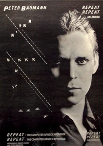 PETER BAUMANN 1981 vintage Reino Unido póster anuncio repetición sueño mandarina - Imagen 1 de 3