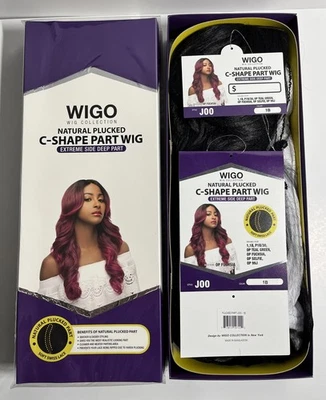 WIGO NATURAL PLUCKED C-SHAPE PART WIG J00 (COLOR 1B) Black/Very Dark Brown   B1 - Image 1 of 4