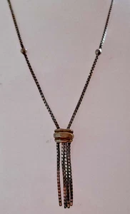 CADENA CAJA ITALIANA Y BORLA COLGANTE PLATA ESTERLINA #FF - Imagen 1 de 4