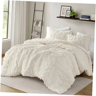  King Comforter Set Chenille Tufted Animal King/Cal King Off-white Comforter - Image 1 of 4