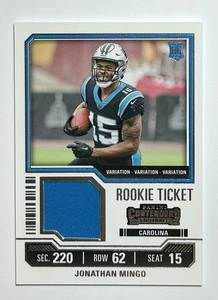 2023 Panini Contenders #TS19V Jonathan Mingo RC Patch Rookie Ticket Variation - Picture 1 of 3