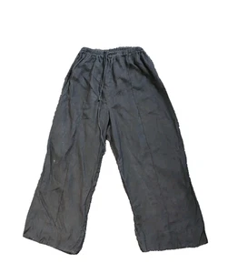 Dissh Women Linen Wide Leg Pants Elastic Waist Charcoal Grey Size S - Picture 1 of 8