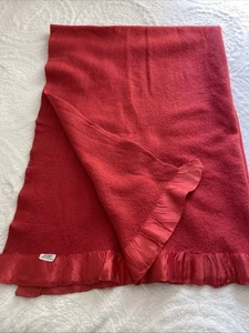 Golden Dawn Wool Blanket 55x80 Satin Binding Vintage J.C. Penney's Flaws - Picture 1 of 8