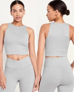 Old Navy Women's CloudComfy High-Neck Longline Sports Bra Tank Gray Size 2X Plus - Picture 1 of 4