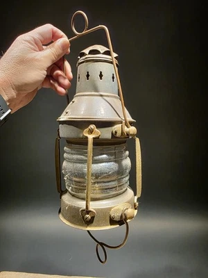 Vintage Antique Style Railroad & Ship Lantern with Glass Globe - Image 1 of 4
