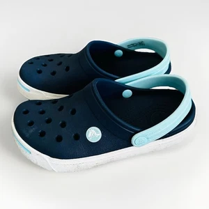 Crocs Crocband II Boys Girls Clog Navy with Ice Turquoise Blue Size C 12- 13 EUC - Picture 1 of 8