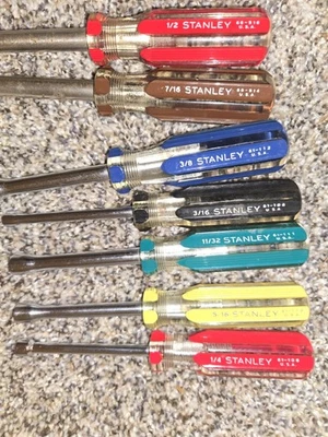 Vintage Stanley 7 pc. SAE  Nut Driver Set USA VG - Image 1 of 3