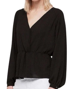 AllSaints Lasia Top schwarz Gr. S drapiert Twist - Bild 1 von 6