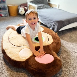 Comfy Monkey Inflatable Floor Pillow, Kids' Soft and Cozy Floor Seat, Colorfu... - Picture 1 of 7
