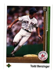 1989 Upper Deck #184 Todd Benzinger Boston Red Sox - Picture 1 of 2