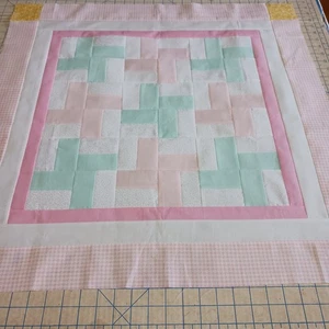 Rail Fence Baby Quilt Top Unfinished - Picture 1 of 3