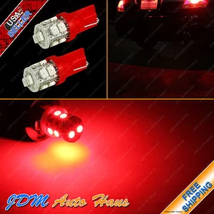 2x Brilliant Red T10 Wedge 12V LED License Number Plate Light Bulbs W5W 194 2825 - Picture 1 of 4