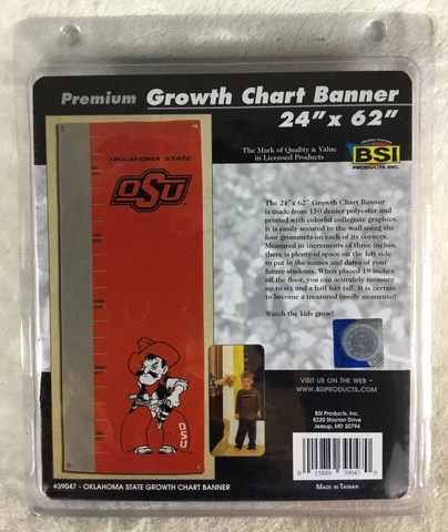 Oaklahoma State Cowboys NCAA Premium Growth Chart Banner 24" x 62" Cover