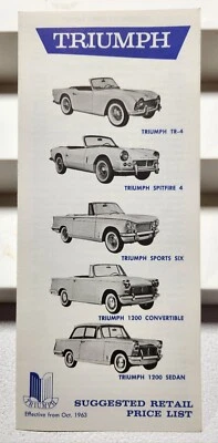 Triumph 1963 concesionarios y distribuidores lista de ventas y servicio TR4 Spitfire Herald 63 Foto 1 de 3