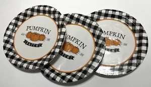 HARVEST MARKET Pumpkin Patch Thanksgiving 9" Paper Plates Lot of 3 FREE SHIPPING - Picture 1 of 2