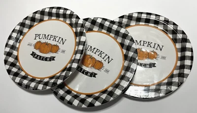 HARVEST MARKET Pumpkin Patch Thanksgiving 9" Paper Plates Lot of 3 FREE SHIPPING - Image 1 of 2
