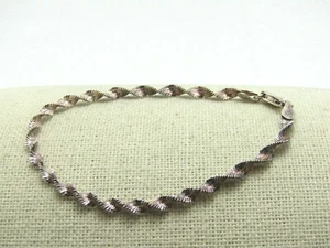 Pulsera de espiga retorcida de plata vintage, 7,5", 4 mm de ancho, cierre de langosta - Imagen 1 de 4