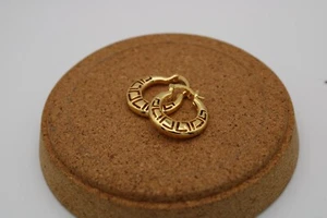 9ct Gold Hoop Earrings with Pattern 21mm GF (Ref-035A) - Picture 1 of 1
